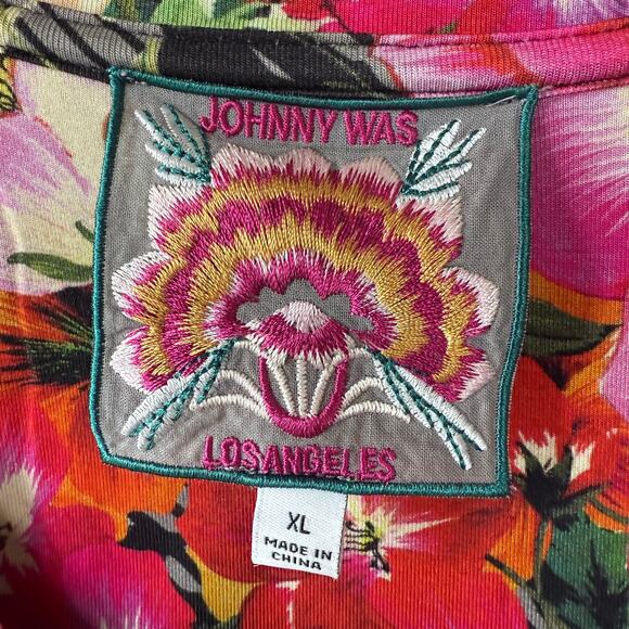 Johnny Was Long sleeve V Neck T-Shirt size 14 - Picture 2 of 9